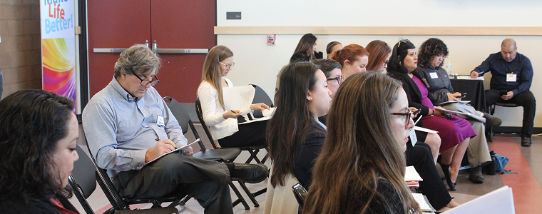 people at a public meeting